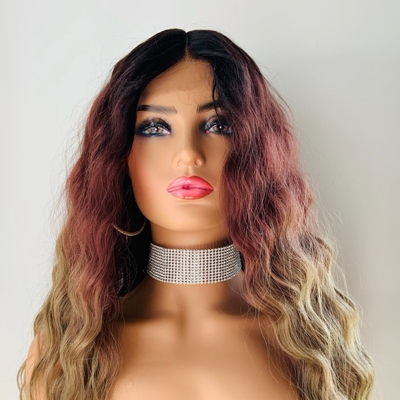 Gorgeous 28” Toffee Brown Premium Fiber Lace Front Wig - Picture 12 of 15